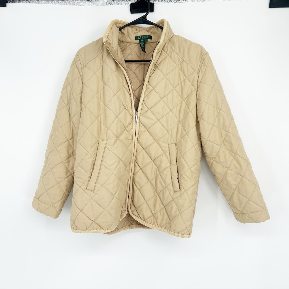 Lauren Ralph Lauren Quilted Beige Barn‎ Chore Coat Jacket Size Large